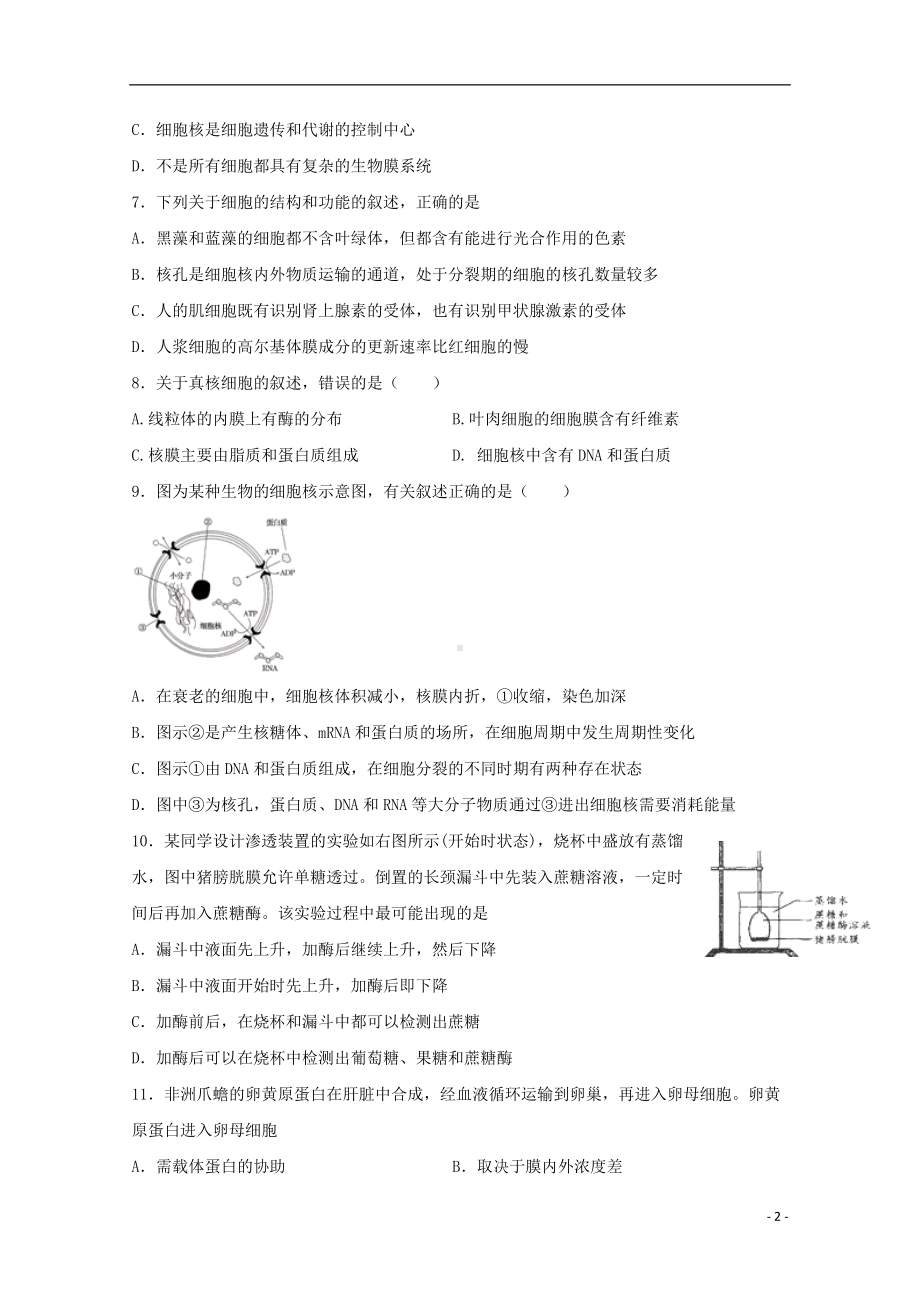 山西省祁县第二中学校2020届高三生物11月月考试题.doc_第2页