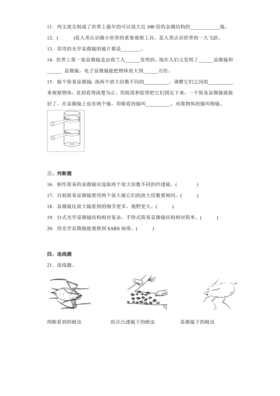 1.2怎样放得更大（同步练习）-2022新教科版六年级上册《科学》.docx_第3页