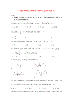 山西省芮城县2020届高三数学3月月考试题文.doc