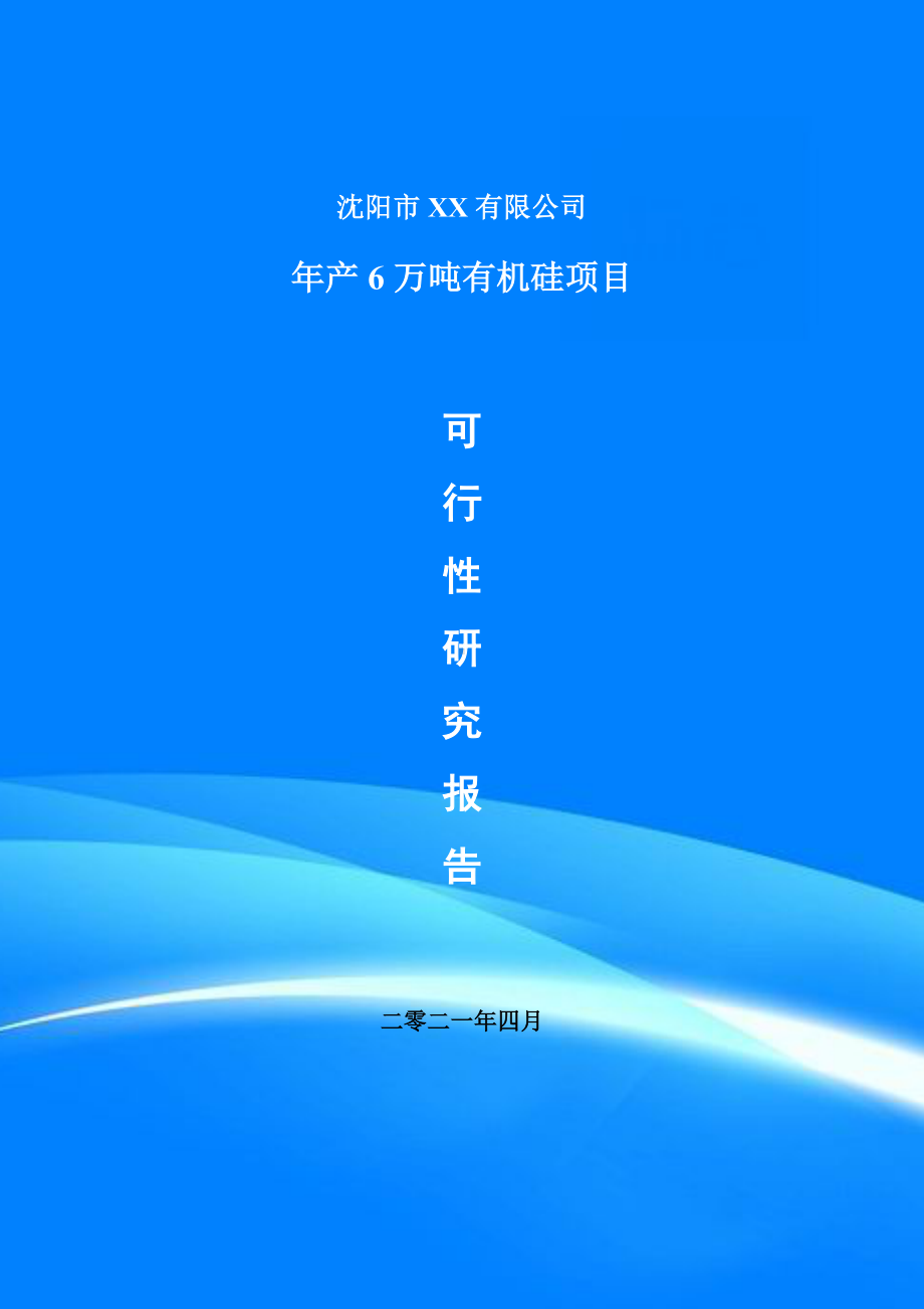 年产6万吨有机硅项目可行性研究报告申请立项.doc_第1页