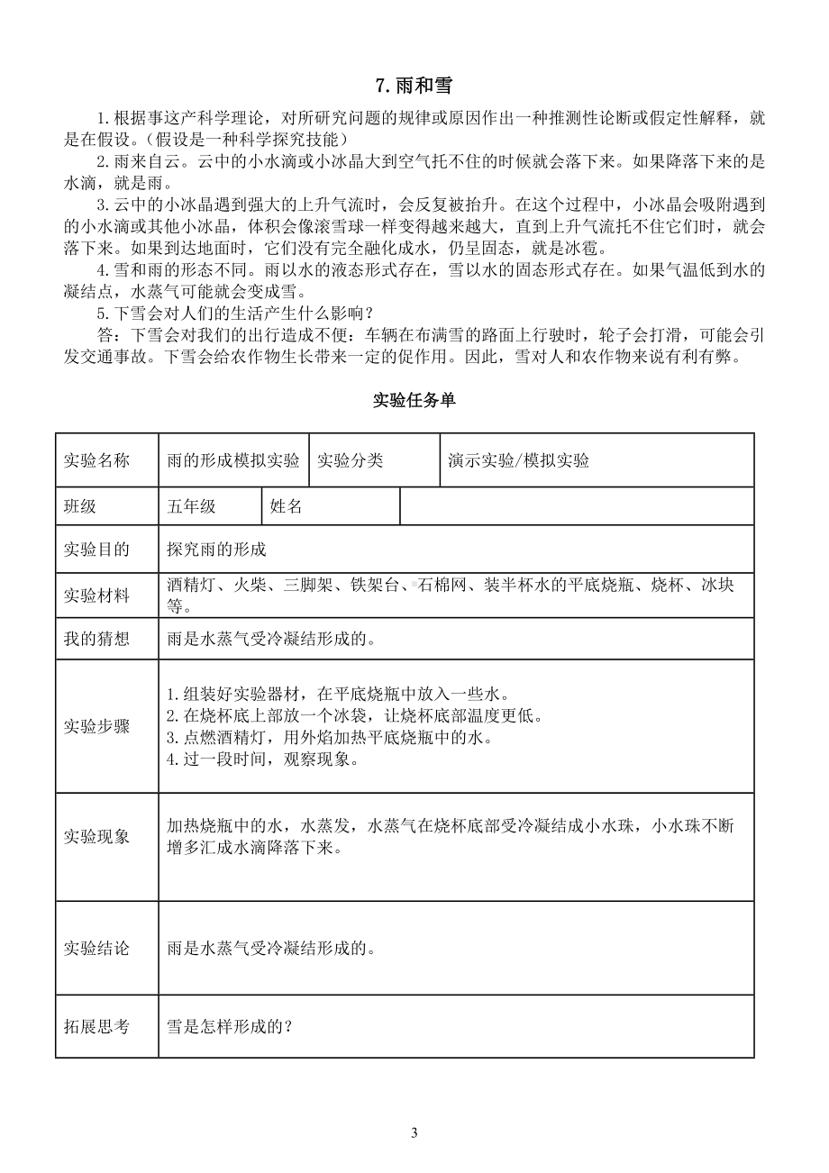 小学科学青岛版六三制五年级上册第二单元《水循环》知识点整理（共4课）（2022秋）.doc_第3页