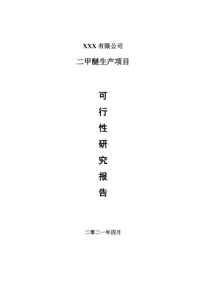 二甲醚生产建设项目可行性研究报告案例.doc