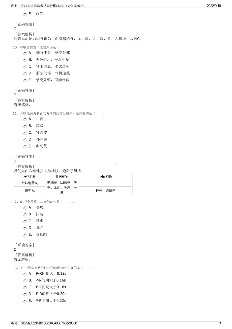 湖北中医药大学脑病考试题近5年精选（含答案解析）.pdf_第3页