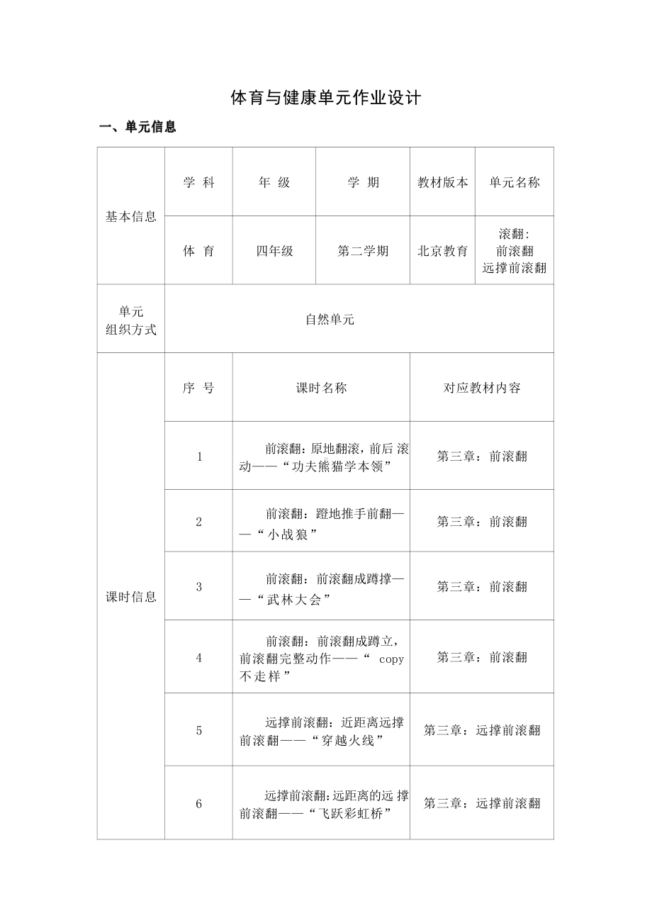 [信息技术2.0微能力]：体育与健康水平二（运动技能-前滚翻）-中小学作业设计大赛获奖优秀作品[模板]-《义务教育体育与健康课程标准（2022年版）》.pdf_第2页