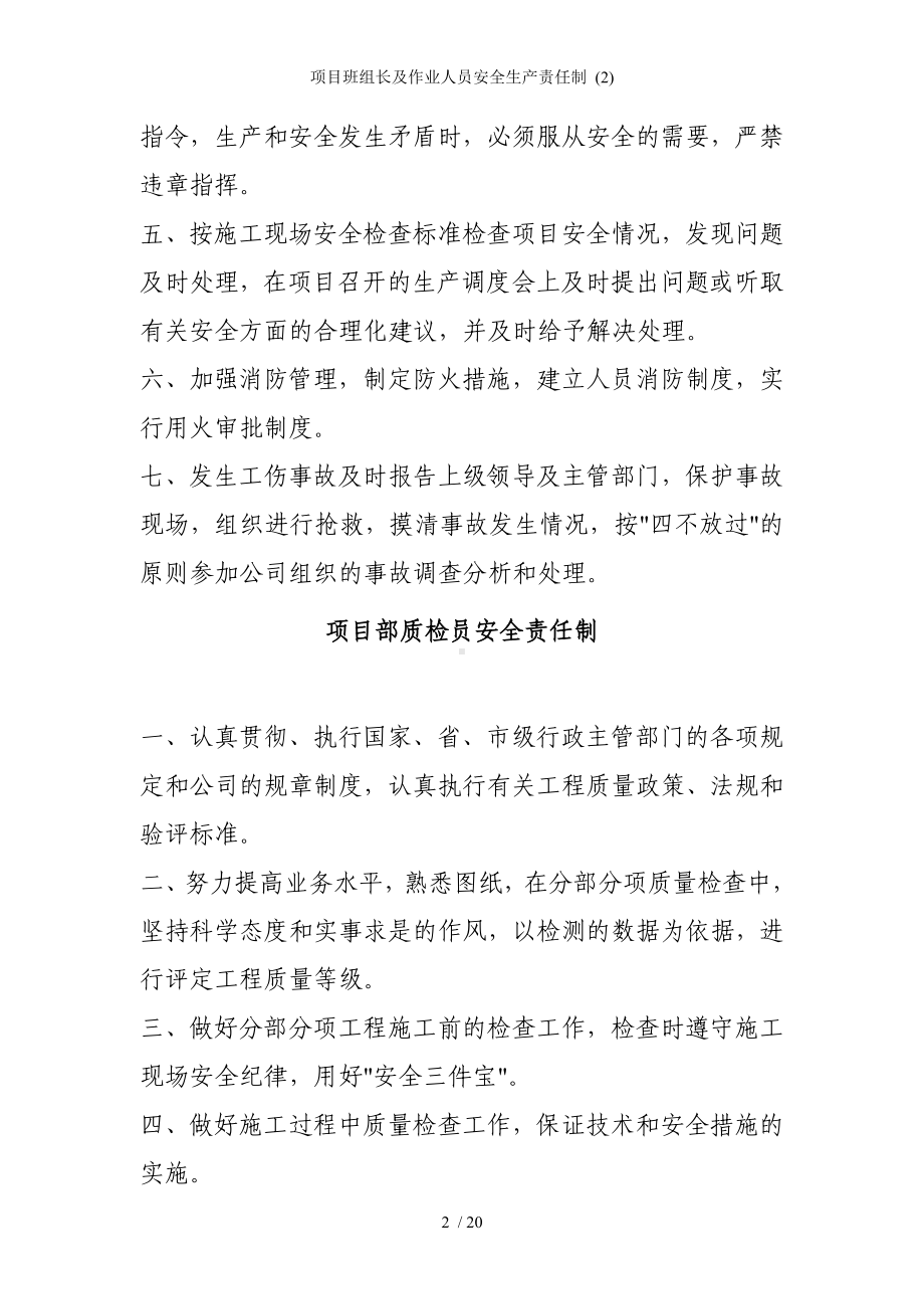 项目班组长及作业人员安全生产责任制 (2)参考模板范本.doc_第2页