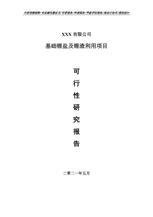 基础锂盐及锂渣利用可行性研究报告建议书.doc