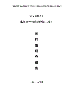 水果原汁和浓缩液加工项目申请报告可行性研究报告.doc