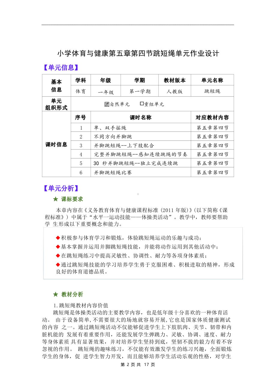 [信息技术2.0微能力]：体育与健康水平一（运动技能-跳短绳 并脚跳短绳比赛）-中小学作业设计大赛获奖优秀作品[模板]-《义务教育体育与健康课程标准（2022年版）》.pdf_第2页