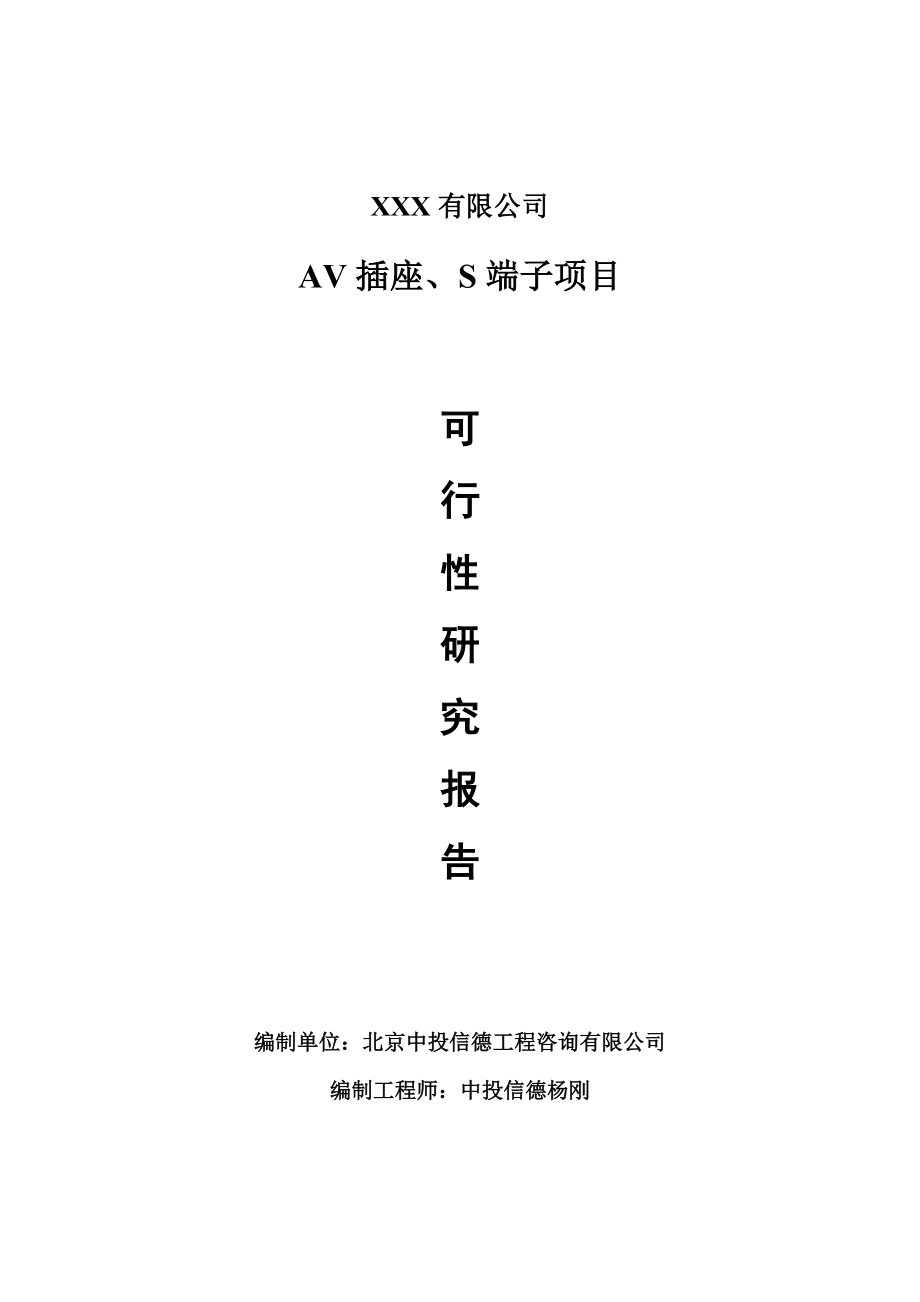 AV插座、S端子项目可行性研究报告建议书.doc_第1页