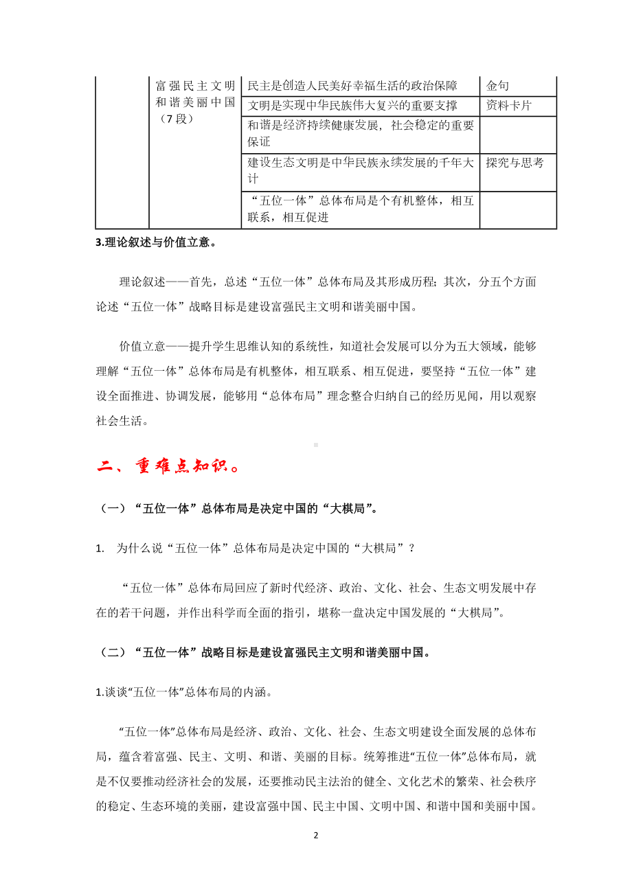 统筹推进“五位一体”总体布局-(精讲精练)-《习近平新时代中国特色社会主义思想学生读本》（初中）.docx_第2页