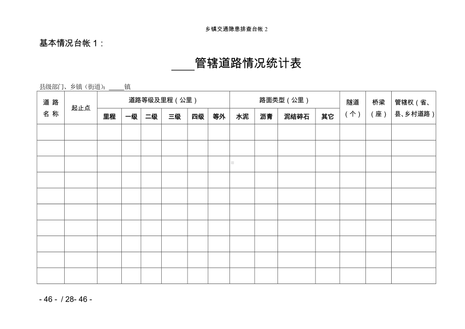 乡镇交通隐患排查台帐2参考模板范本.doc_第2页