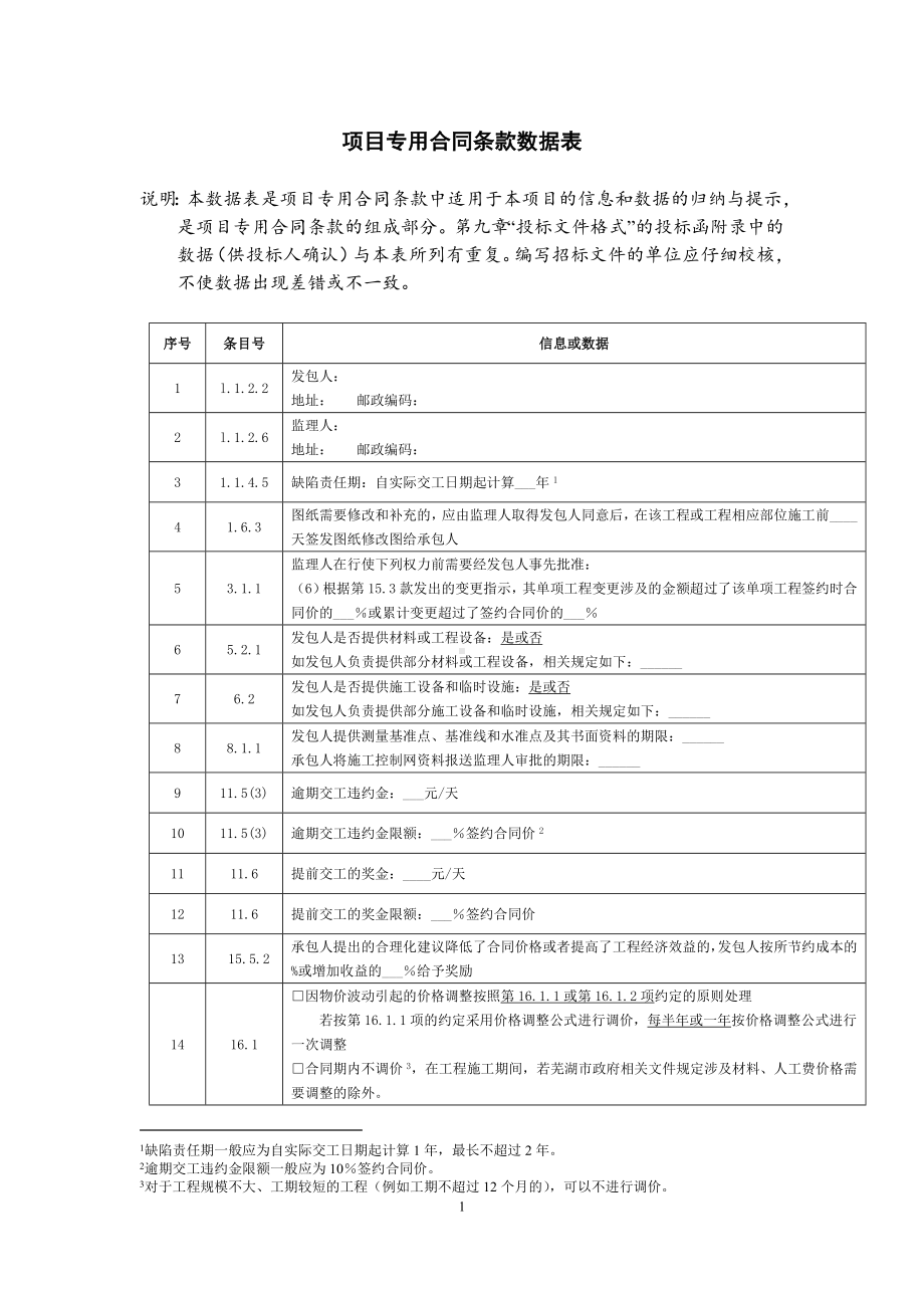 项目专用合同条款数据表参考模板范本.doc_第1页