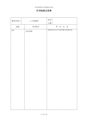 安全标准化自评检查记录表参考模板范本.doc