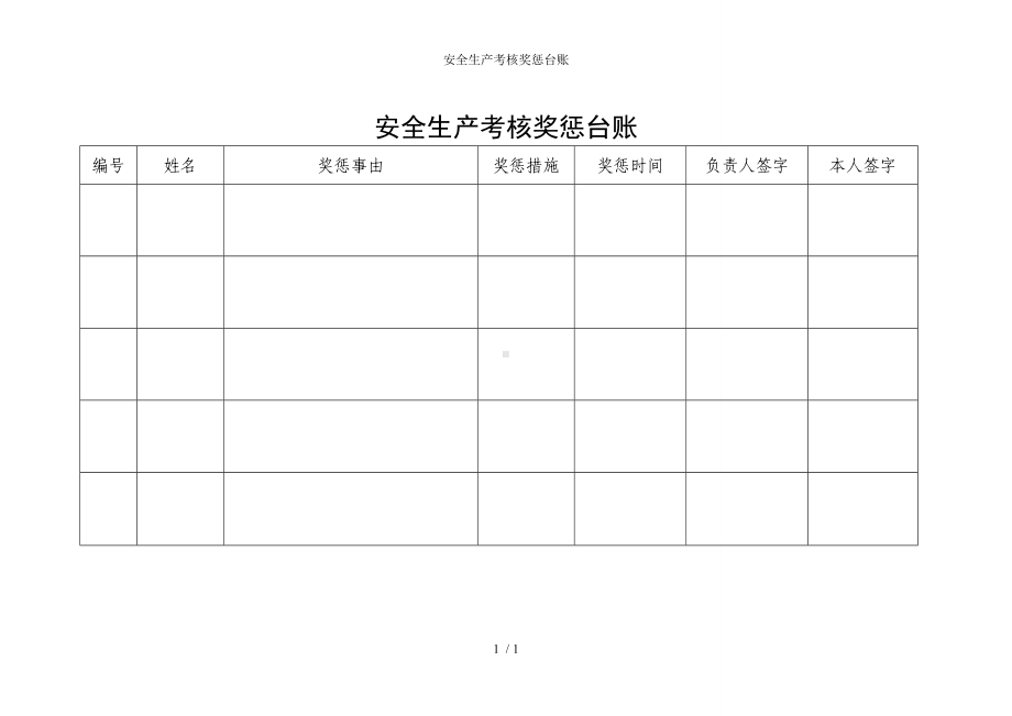 安全生产考核奖惩台账参考模板范本.doc_第1页