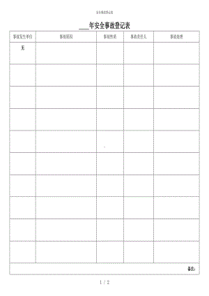 安全事故登记表参考模板范本.doc