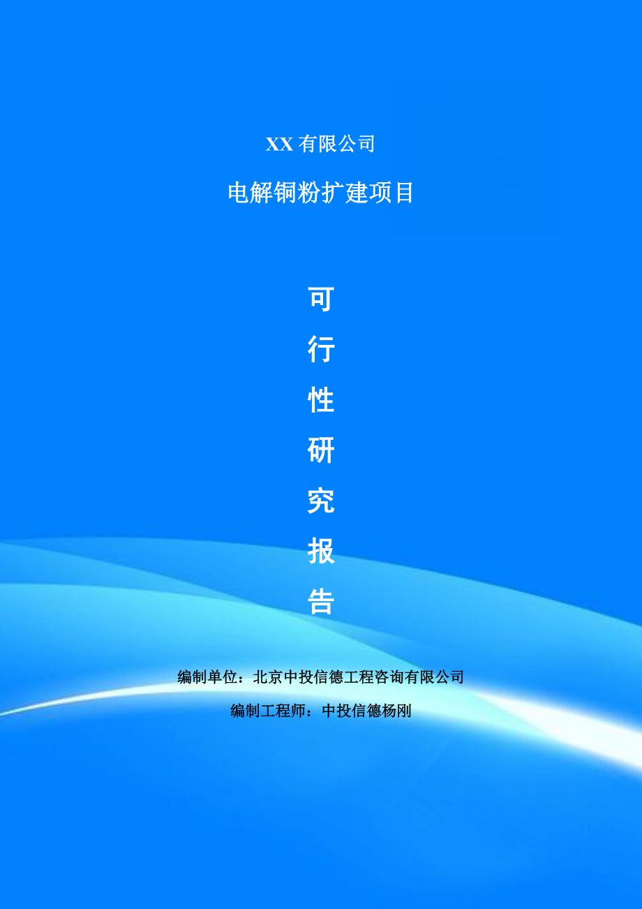 电解铜粉扩建项目可行性研究报告建议书模板.doc_第1页