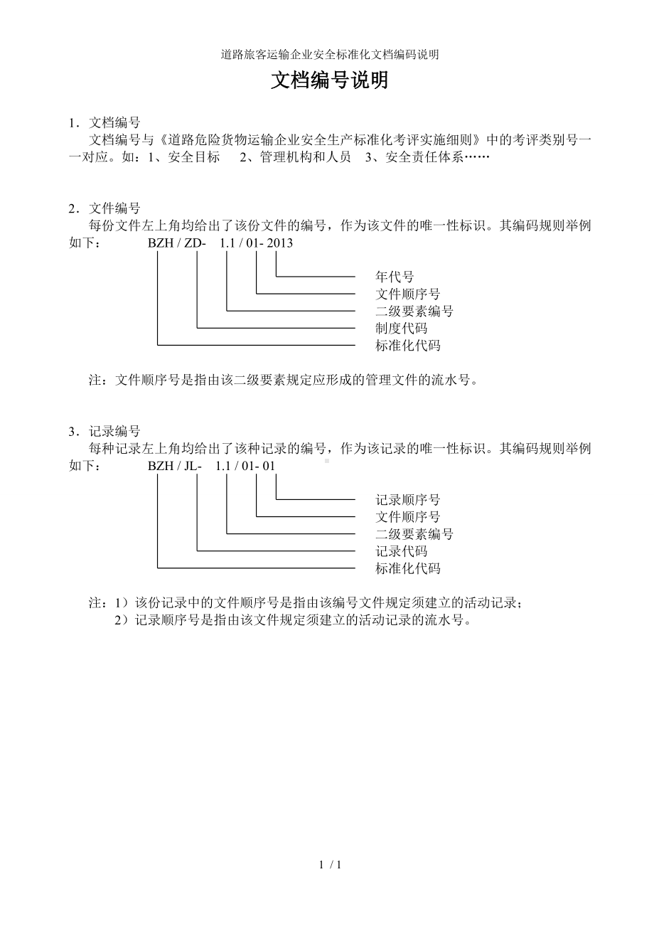 道路旅客运输企业安全标准化文档编码说明参考模板范本.doc_第1页