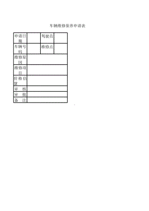 车辆维修保养记录表参考模板范本.xls