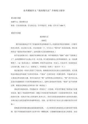 高考模拟作文“我的慢生活”升格练习指导.docx