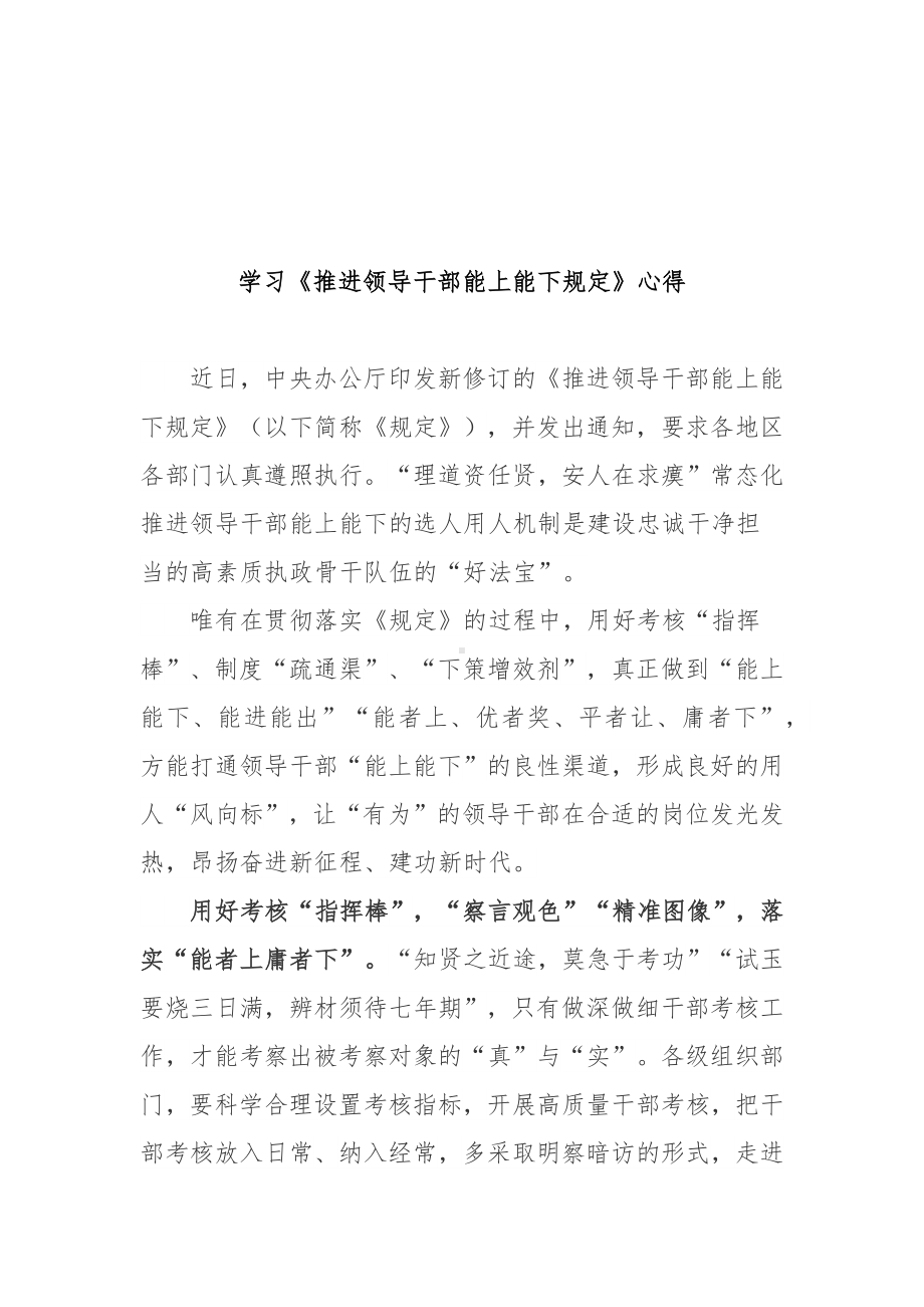 学习《推进领导干部能上能下规定》心得3篇.docx_第3页