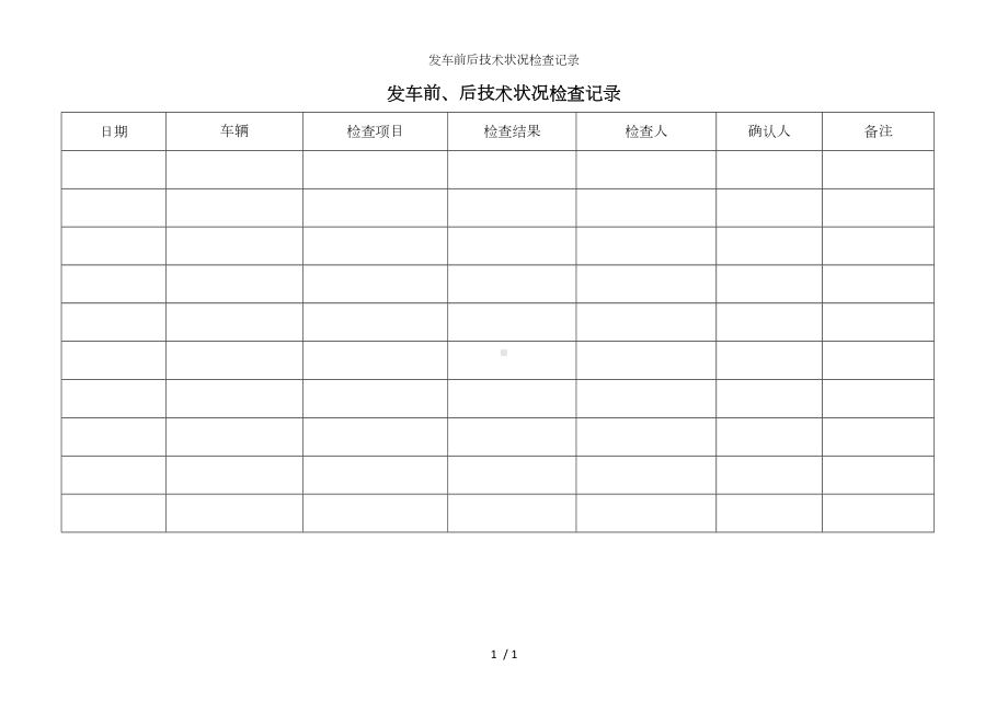 发车前后技术状况检查记录参考模板范本.doc_第1页