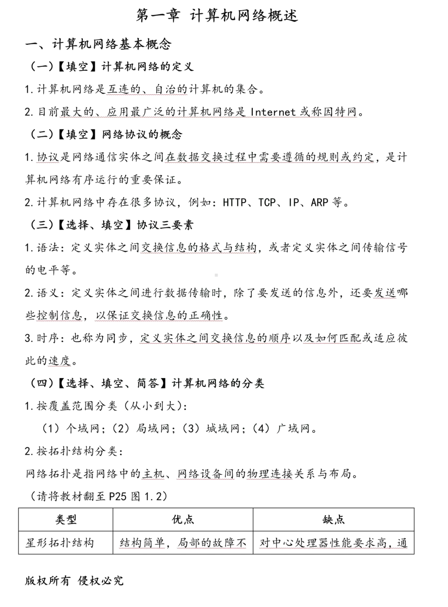 自考04741计算机网络原理押题精华考点串讲资料汇总.pdf_第1页