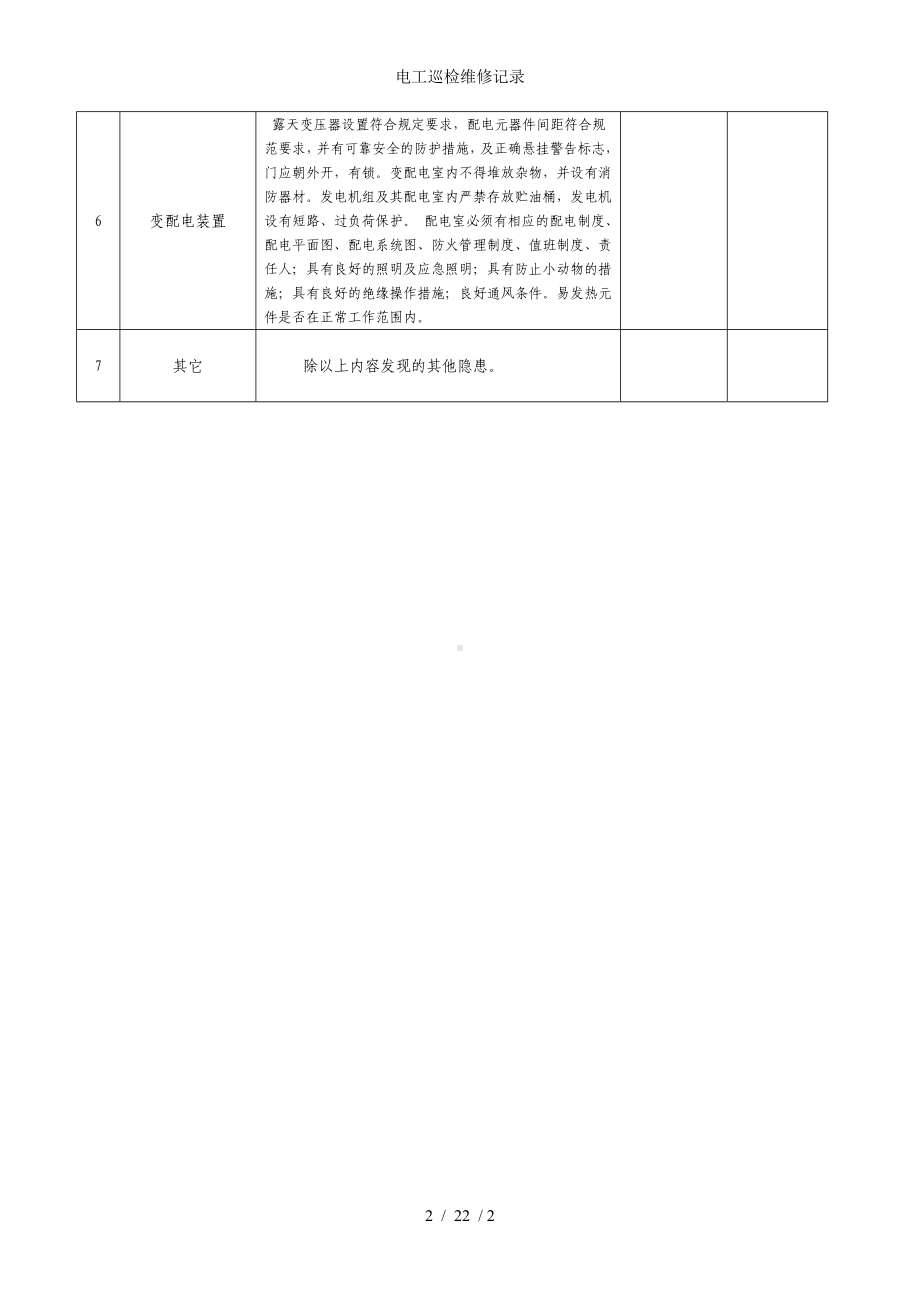 电工巡检维修记录参考模板范本.doc_第2页