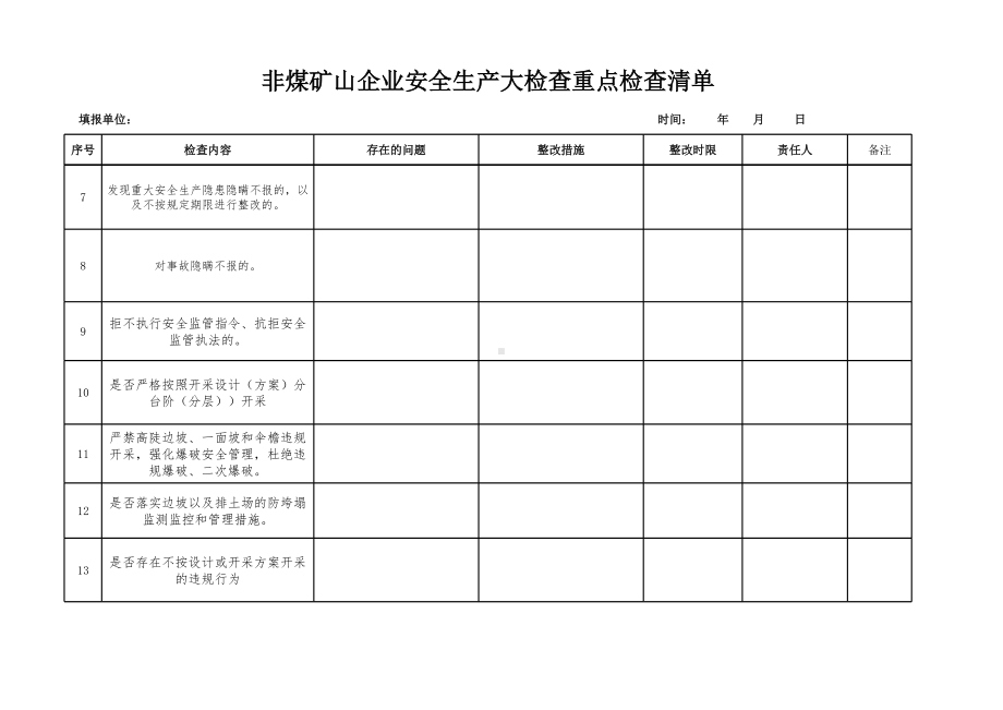 非煤矿山企业安全生产大检查重点检查清单参考模板范本.xls_第2页