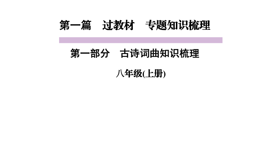 中考语文教材同步专题知识梳理八年级上册古诗词曲知识梳理课件.pptx_第1页