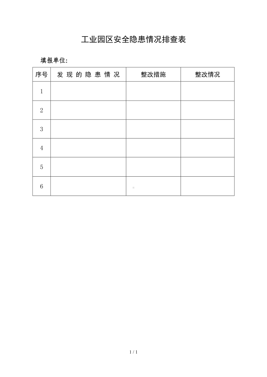 工业园区安全隐患情况排查表参考模板范本.doc_第1页