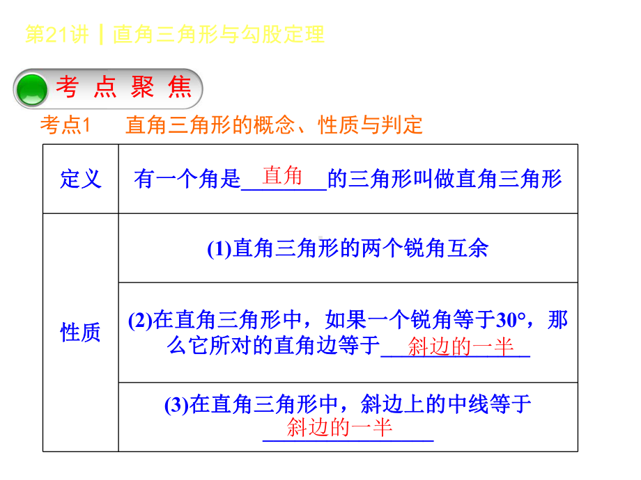 中考数学一轮复习第21讲《直角三角形与勾股定理》课件.ppt_第2页