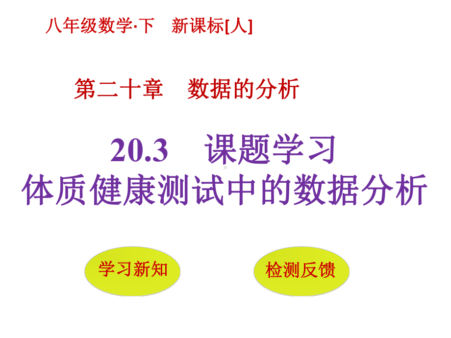 203课题学习体质健康测试中的数据分析课件.pptx_第1页