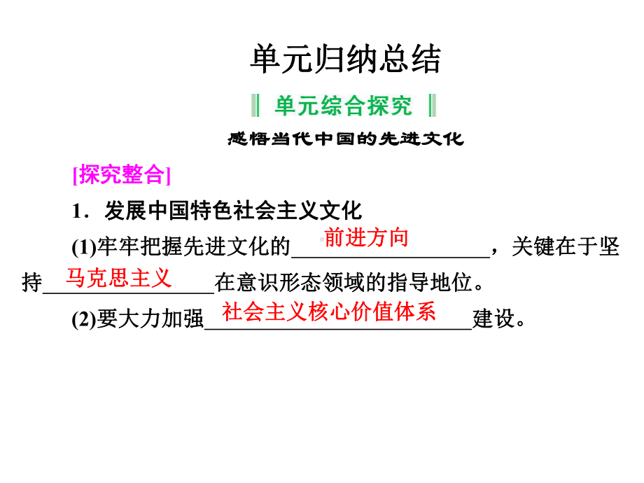 (人教新课标)高中政治必修三：第四单元4单元归纳总结课件.ppt_第1页