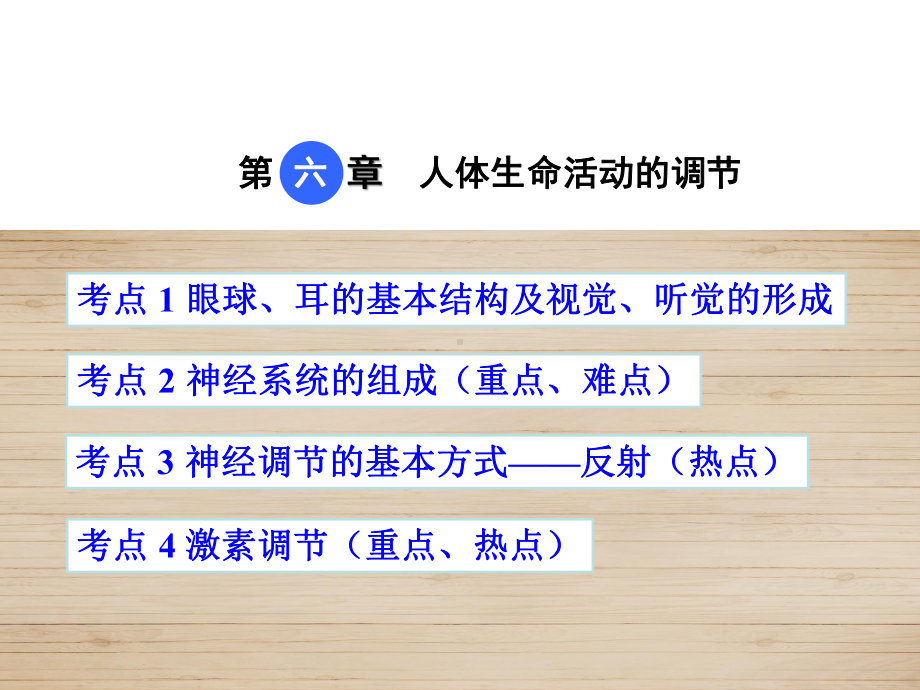 人教版中考生物单元复习：七年级下册第四单元第六章人体生命活动的调节(共40张)课件.ppt_第1页