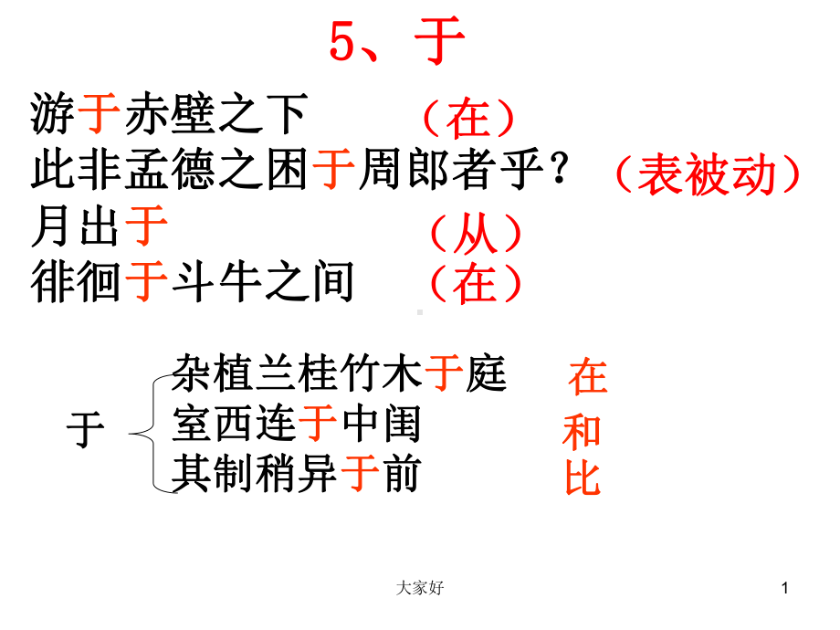 于的意义及用法(教师版)课件.ppt_第1页