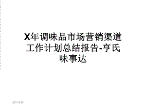 X年调味品市场营销渠道工作计划总结报告亨氏味事达课件.ppt