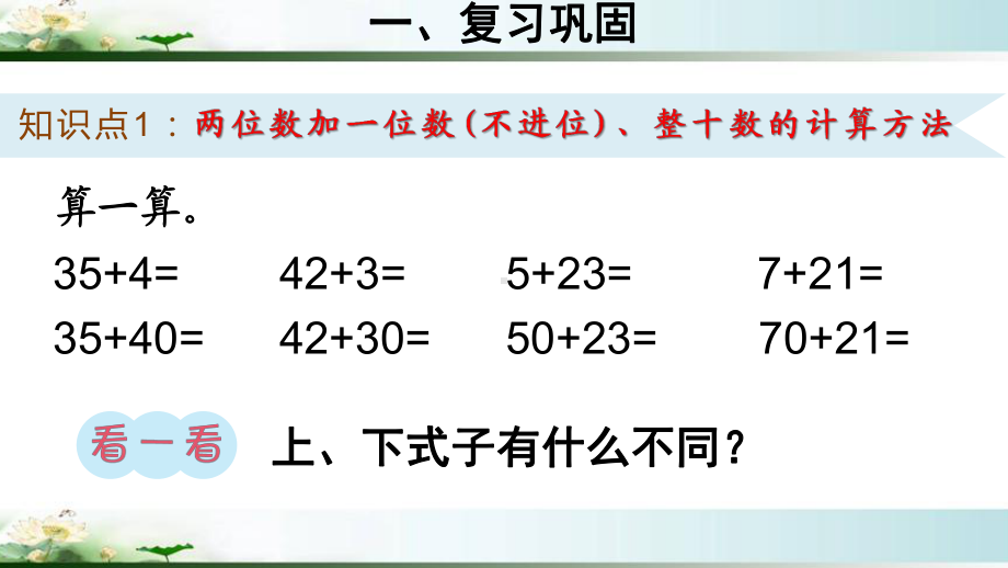 人教版一年级数学下册《两位数加一位数》练习课课件.ppt_第2页