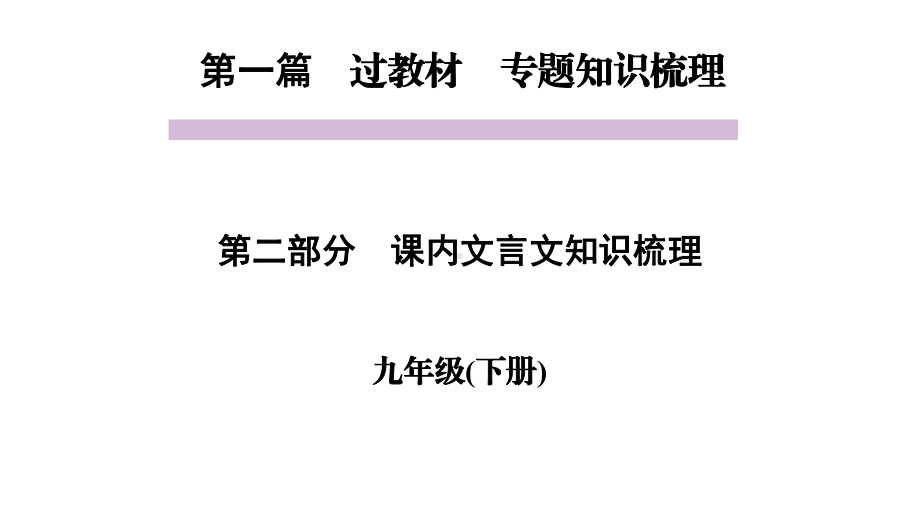 中考语文教材同步专题知识梳理九年级下册课内文言文知识梳理课件.pptx_第1页