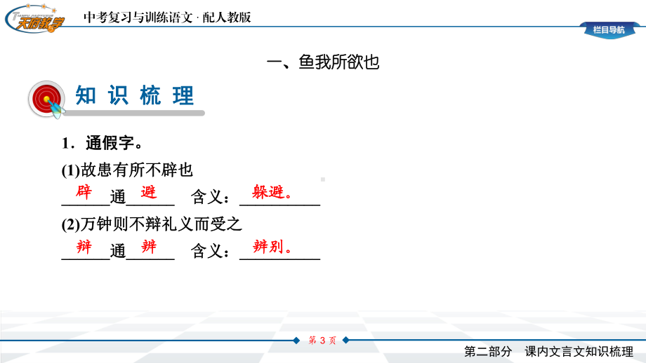 中考语文教材同步专题知识梳理九年级下册课内文言文知识梳理课件.pptx_第3页