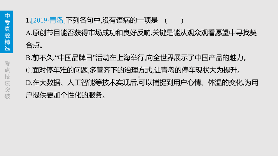 中考语文复习专题训练：病句辨析与修改(含解析)课件.pptx_第2页