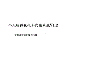 个人所得税代扣代缴系统V课件.ppt