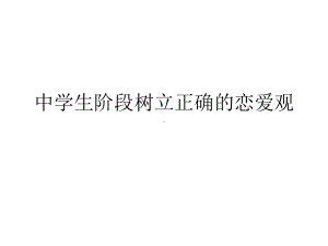 中学生阶段树立正确的恋爱观2021优秀课件.ppt