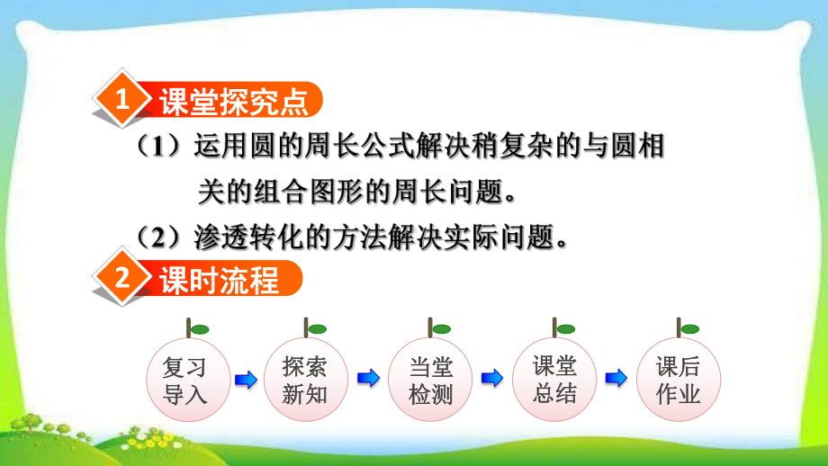 人教六上数5单元第3课时应用圆的周长解决问题课件.ppt_第2页