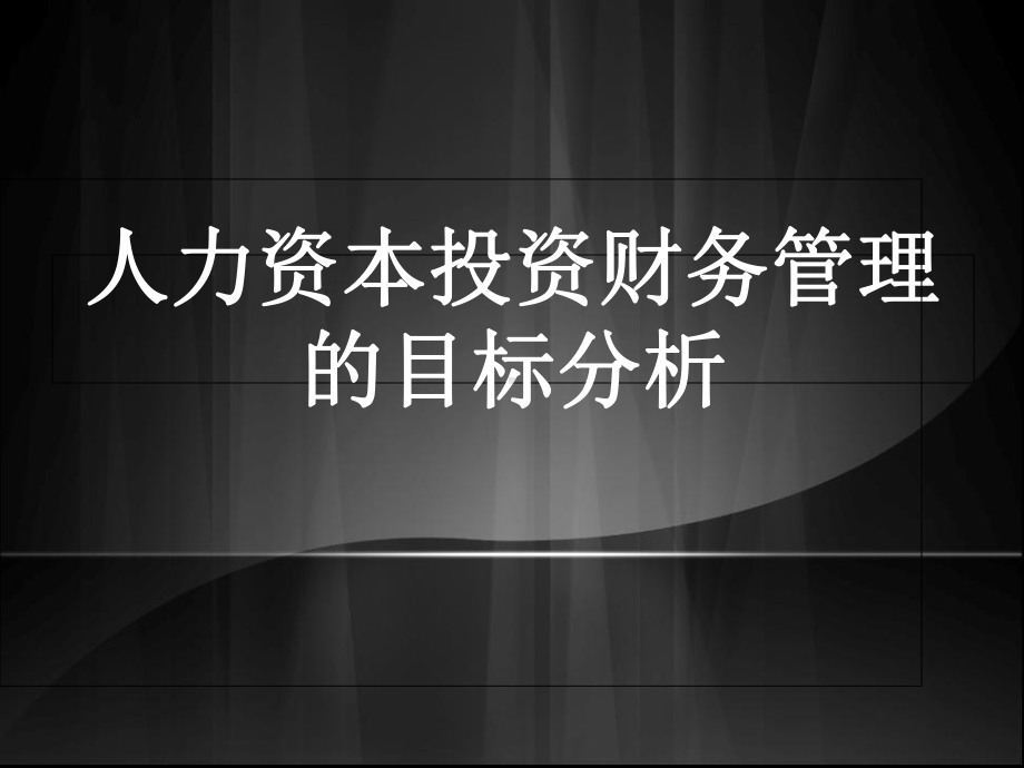 人力资本投资财务管理的目标分析课件.ppt_第1页