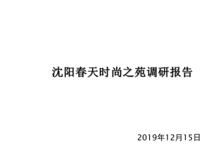 12月辽宁沈阳春天时尚之苑调研报告课件.ppt