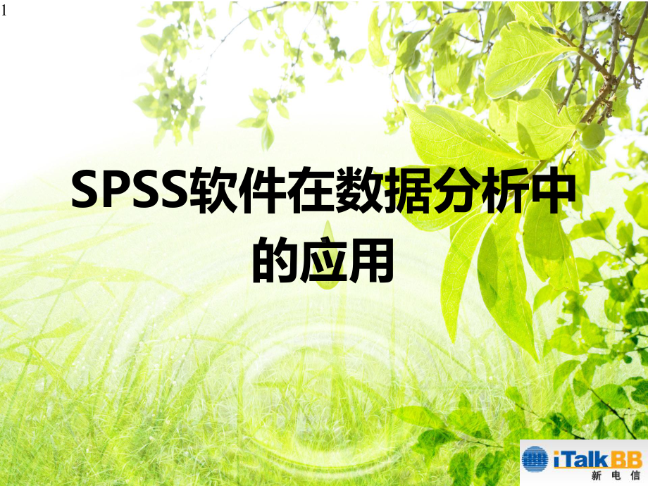 spss在数据分析中的应用课件.pptx_第1页