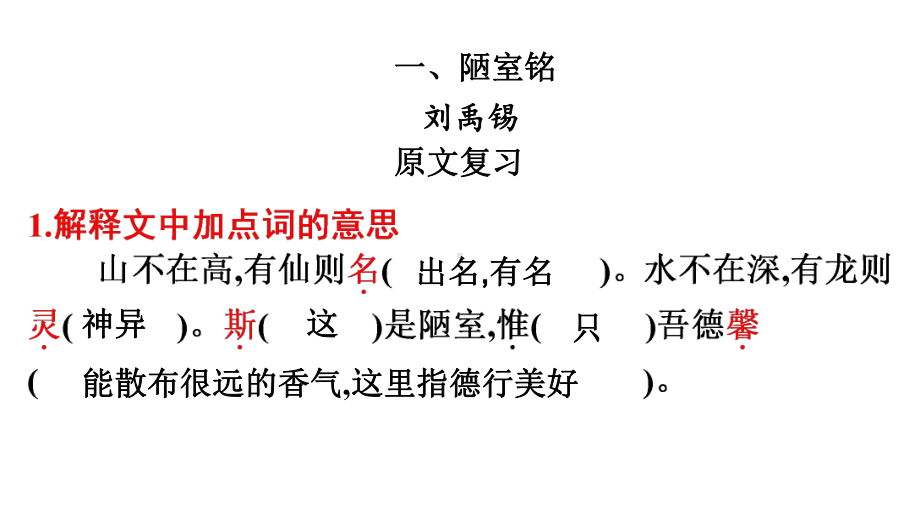 2021广东省中考专题复习：课内文言文《陋室铭》课件.pptx_第2页