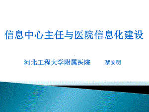 信息中心主任与医院信息化建设课件.ppt