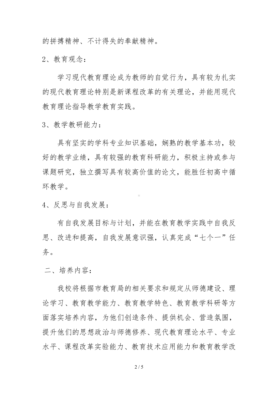 后备中青年骨干教师研修班三年工作规划参考模板范本.doc_第2页