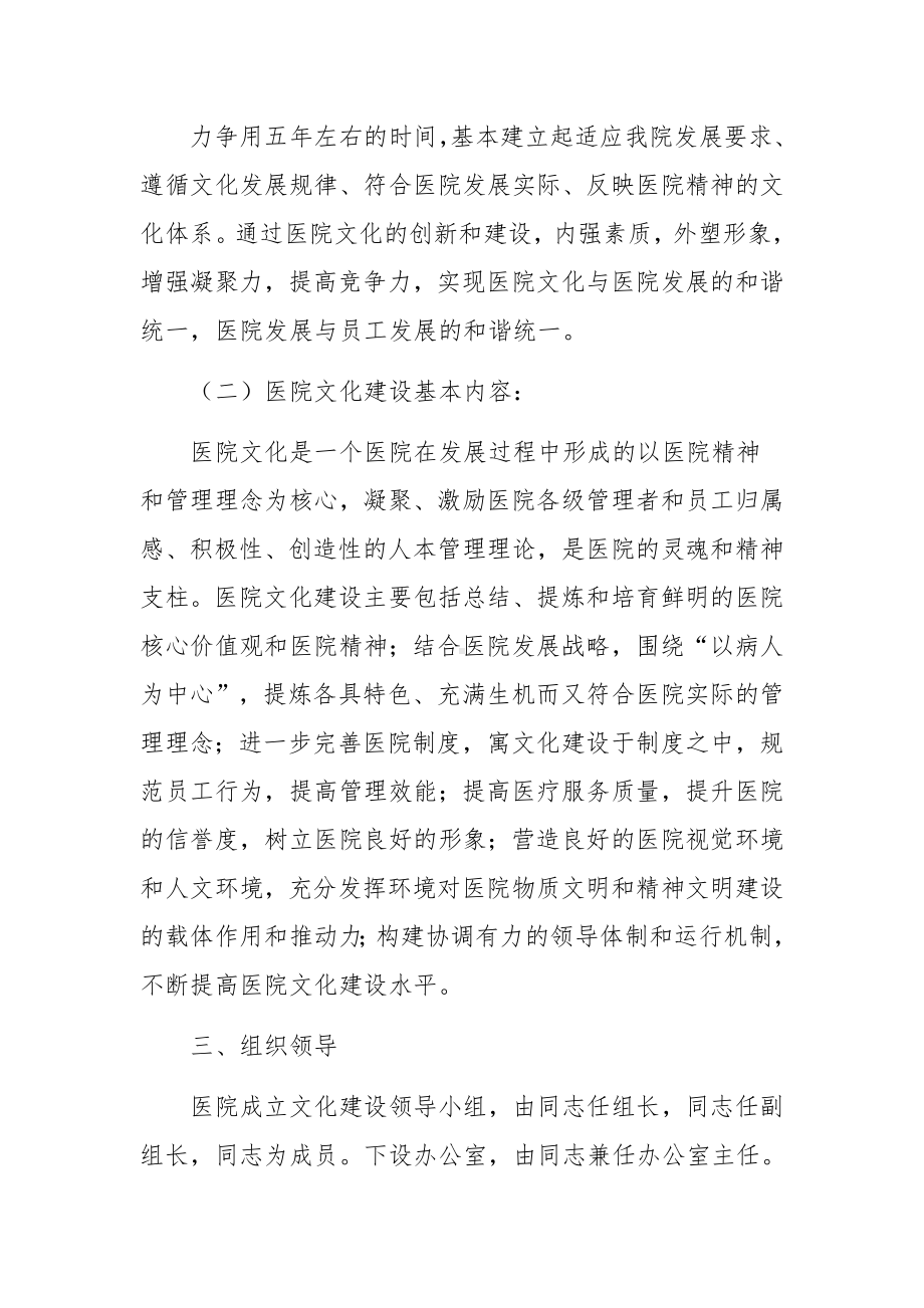 医院文化建设的实施方案范文.docx_第2页